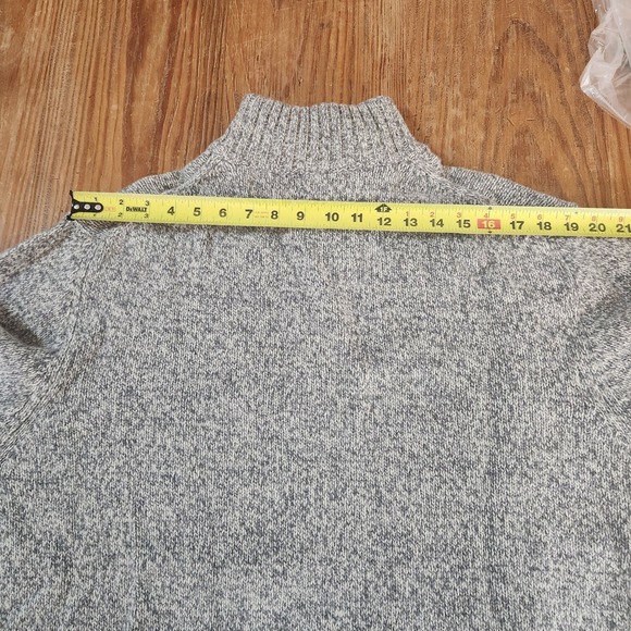 Peter James Pure New Shetland Wool Gray Heather 1/4 Zip Mock Neck‎ Sweater XXL - Picture 12 of 13